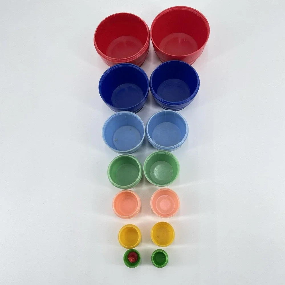Vtg Kittie in the Kegs Nesting Barrels Child Guidance Toy #80 USA Complete